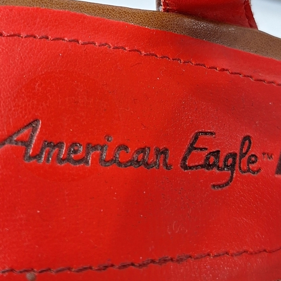 American Eagle Outfitters Tan Bohemian Hippie 70's Chevron Print Platforms Sz. 8 - Picture 10 of 11